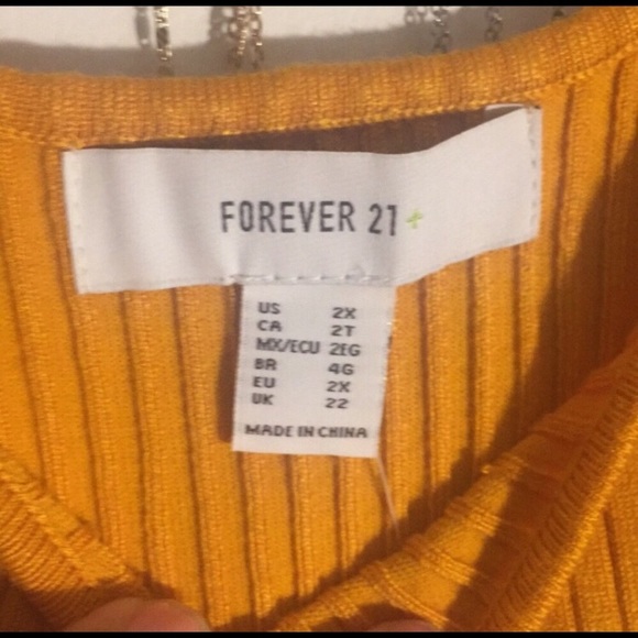 💜 2 for $25💜 New Forever 21 Mustard Sweater Tank - Picture 3 of 4